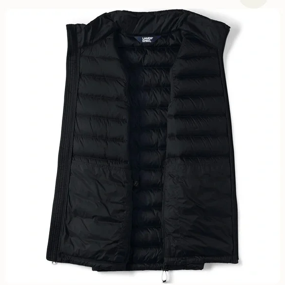 Lands' End Men's Black Puffer Vest - Picture 4 of 9